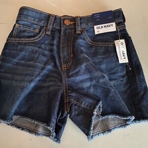 Old Navy NEW Girls Denim Jean Shorts Size 10 High Rise Adjustable Waist